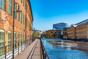 Industrial buildings of formerly prospering textile industry are being revitalized in Norrkoping, Sweden - obrazy, fototapety, plakaty