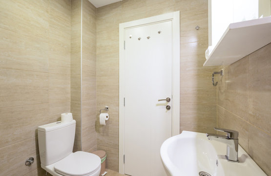 Interior of a small bathroom