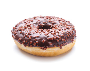 Sweet tasty donut on white background