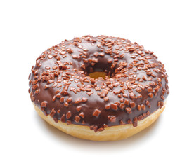 Sweet tasty donut on white background