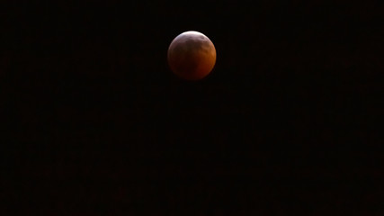 Lunar Eclipse creating a red hue or blood moon