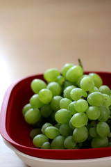 Bowl of grapes. Selective focus.