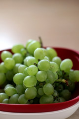 Bowl of grapes. Selective focus.