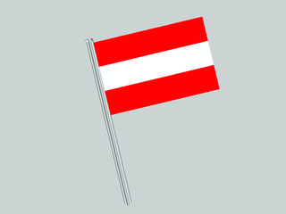 Austria Flagpole of Beautiful national flag. original colors and proportion. Amazing design vector gparphic illustration for web,logo, icon and background. from countries flag set.