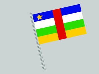 Central African Republic Flagpole of Beautiful national flag. original colors and proportion. Amazing design vector gparphic illustration for web,logo, icon and background. from countries flag set.