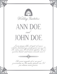 Art Deco Elegant Luxury Wedding Invitation