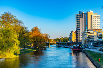 Riverside of Stangan river in Linkoping, Sweden