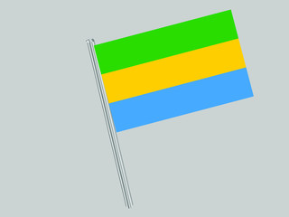 Gabon Flagpole of Beautiful national flag. original colors and proportion. Amazing design vector gparphic illustration for web,logo, icon and background. from countries flag set.