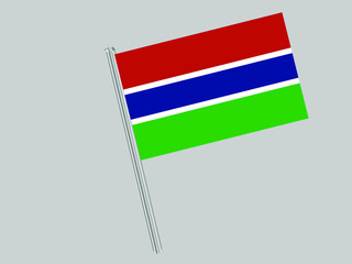  Gambia Flagpole of Beautiful national flag. original colors and proportion. Amazing design vector gparphic illustration for web,logo, icon and background. from countries flag set.