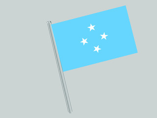 Micronesia Flagpole of Beautiful national flag. original colors and proportion. Amazing design vector gparphic illustration for web,logo, icon and background. from countries flag set.