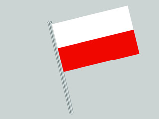 Poland Flagpole of Beautiful national flag. original colors and proportion. Amazing design vector gparphic illustration for web,logo, icon and background. from countries flag set.