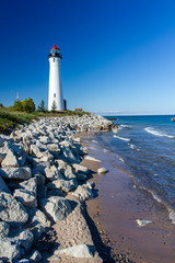 Crisp Point Lighthouse Lake Superior Upper Peninsula Michigan 