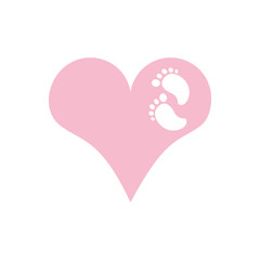 cute baby footprints in heart
