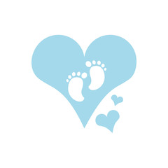 cute baby footprints in heart