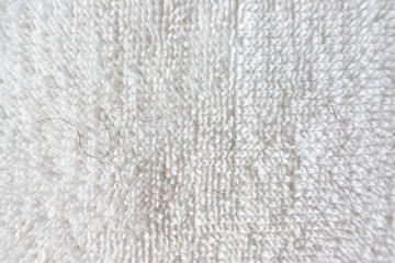 pubic hair on white towel - obrazy, fototapety, plakaty