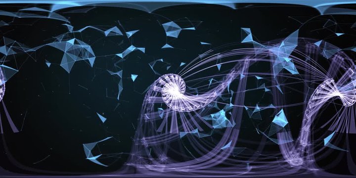 Amazing Animation VR 360 3D of Flying Through Human DNA String