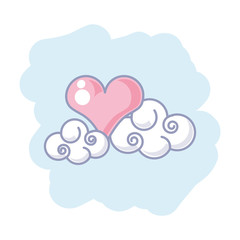 cute clouds nature with heart love
