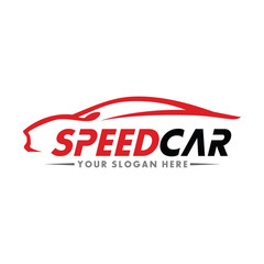 Car Dealer, Car and Speed Automotive Logo Vector Illustration