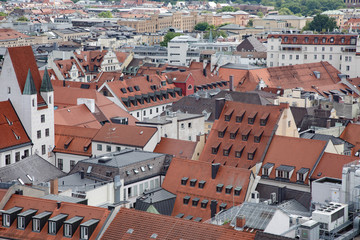 Red roof tops of historic city