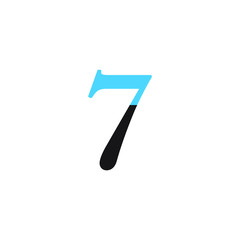 7 Number logo design vector element