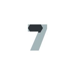 7 Number logo design vector element