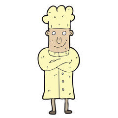 digitally drawn illustration chef design. hand drawing style