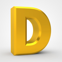 D gold alphabet word on white background illustration 3D rendering
