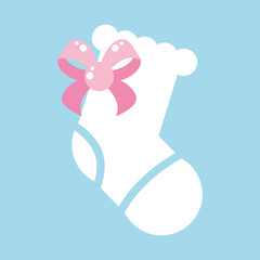 cute sock baby with bow ribbon