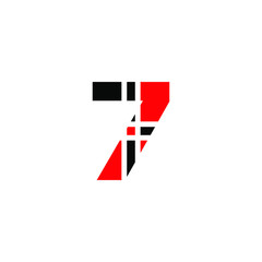 7 Number logo design vector element