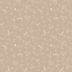 Seamless pattern with cave drawings.