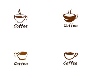 Coffee Cup drink set  logo and vector icon design illustration