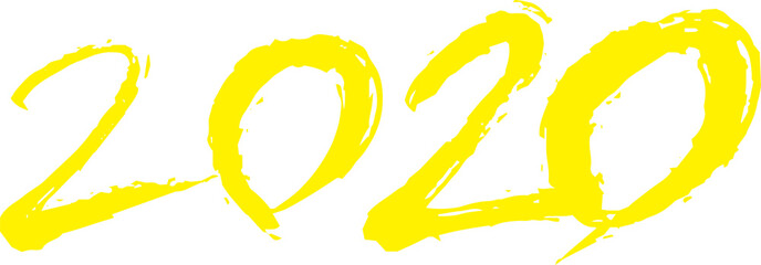 Handwritten Colorful 2020 character illustration