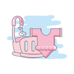 cute crib with clothes for baby