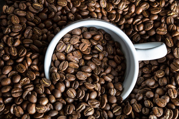 coffee beans in a cup