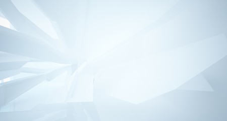 Abstract white interior with window. 3D illustration and rendering.