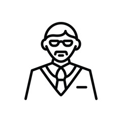 Black line icon for manager 