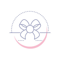 cute bow ribbon isolated icon