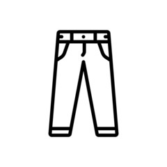 Black line icon for pant jeans 