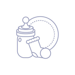 cute bottle milk with sock baby