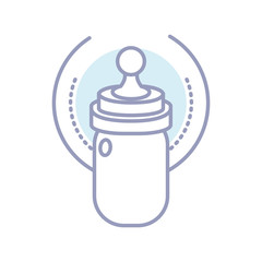 cute bottle milk baby isolated icon