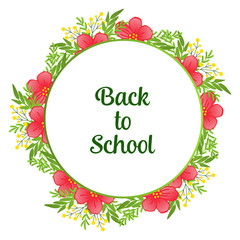 Back to school design element, with art decor style of leaf flower frame. Vector