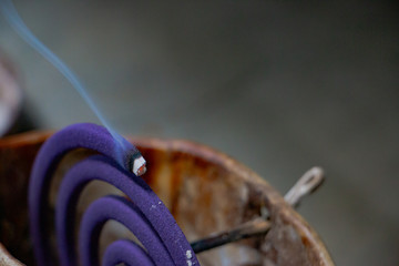 Mosquito coil is a kind of mosquito repellent incense. It works by the active compound called pyrethrin has powerful insecticidal activity can kill them by attacking their nervous systems.