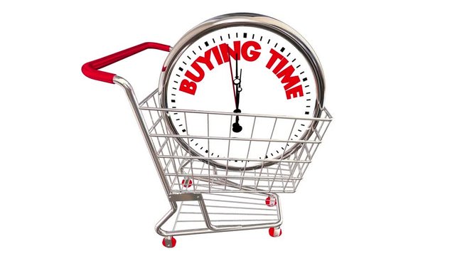 Buying Time Shopping Cart Clock 3d Animation.mov