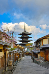 Yasaka Pagoda and Sannen Zaka Street in the Morning, Kyoto Japan