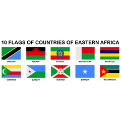 flags of countries eastern africa icon vector design symbol