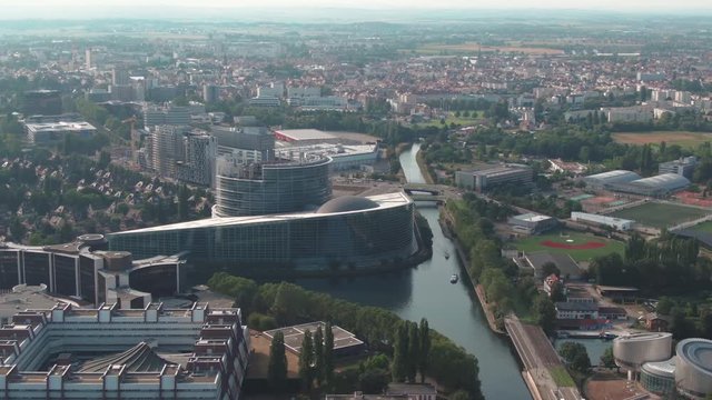 Cityscape of Stra&szlig;burg with the European Parliament in the foreground