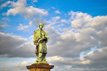 Fototapeta premium Statue on the Charles Bridge, Prague, Praha, Czech Republic