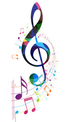 Colorful music notes background, abstract sign and symbol © radenmas