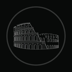 Coliseum Negative Logo Design Famous Symbol of Rome Italy.