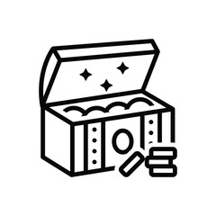 Black line icon for wealth 